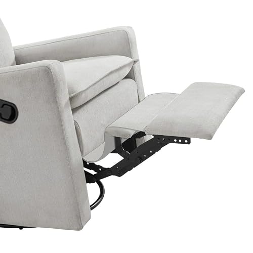 Oxford Baby Uptown Upholstered Glider Recliner Rocking Chair 360° Swivel for Nursery and Living Room - Sand