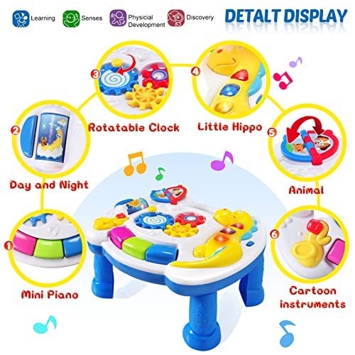 JUEJIAZKIY Music Baby Activity Center Toy 12-18 Months Activity Table Baby Toys 12 to 18 Months Early Learning 12 Month Old Toddlers Christmas Birthday Gifts for 1 2 3 Year Old Infant Kids