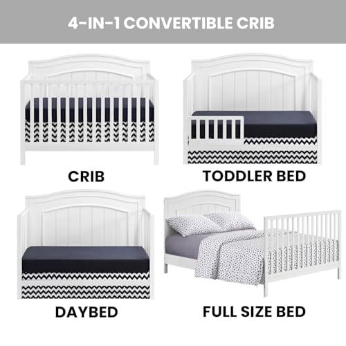 Oxford Baby North Bay 4-in-1 Convertible Crib, Snow White, GreenGuard Gold Certified