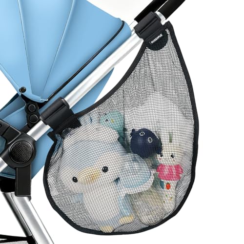 Guiseapue Side Sling Stroller Cargo Net: Universal Travel Stroller Organizer Attachment, Stroller Caddy Anti-Tipping Design, Mesh Storage for Baby Essentials, Fits Uppababy, Nuna, Butterfly, Graco