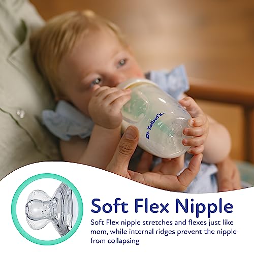 Dr. Talbot's Silicone Anti-Colic Bottles - (2-Pack) Self-Sterilizing Baby Bottles for Newborns - 5 oz - Aqua