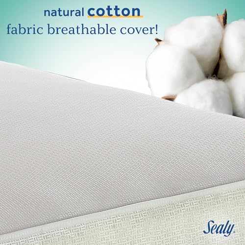 Sealy Baby 2 Stage Infant Crib Mattress Plus Toddler Bed Fit, Breathable, Cooling Foam Cotton Cover, Dual Firmness & Ultra-Lightweight, OptiCool