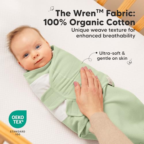 3-Pack Organic Swaddles for Newborns Sleep Sacks – Baby Swaddles 0-3 Months, Newborn Swaddle Wrap, Infant Wearable Blanket, Baby Sleep Sack Girls, Boys, Soft & Snug, Large Hook & Loop Closure (Ripple)