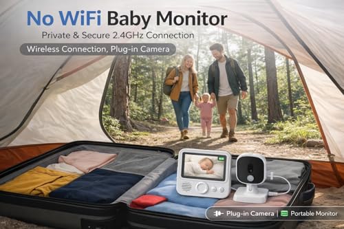 AnKeKe Baby Monitor with Camera and Audio, No WiFi Baby Monitor with 2.8" IPS Screen, 120-Hour Battery, 1000ft Long Range, 2-Way Talk, Cry and Feeding Reminder, Night Vision