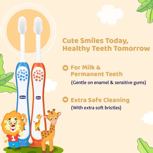 Chicco Toothbrush Set Blue + Orange 3Y-8Y