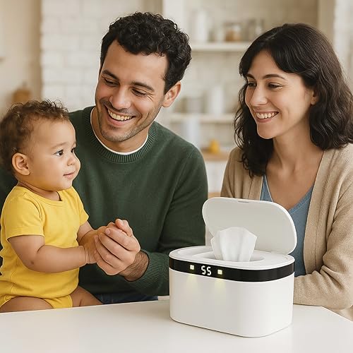 Weegeeks Portable Baby Wipe Warmer - USB-Powered, (40°C/104°F to 60°C/140°F) Adjustable Heating, Ultra-Quiet & 0.4kg Lightweight for Travel