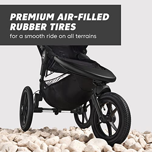 Baby Jogger® Summit X3 3-Wheel Jogging Stroller with Hand Brake, Baby Stroller with One-Hand Compact Fold, All-Wheel Suspension for Running, Jogging, and Everyday Outings, Midnight Black
