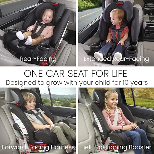Britax One4Life All-in-One Car Seat, Up to 10 Years of Use, Rear Facing, Forward Facing, & Booster Modes, Extended Rear-Facing, ClickTight Installation & Breathable SafeWash Fabrics — Teak