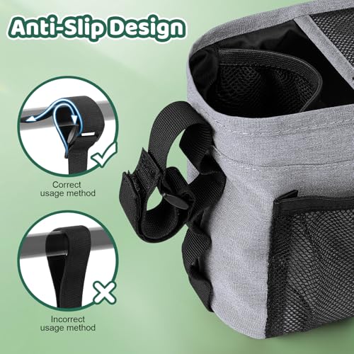 Guiseapue Universal Stroller Organizer with Cup Holder: Baby Essentials, Stroller Caddy with Shoulder Strap, Detachable Phone Bag, Stroller Accessories, New Moms Baby Gifts