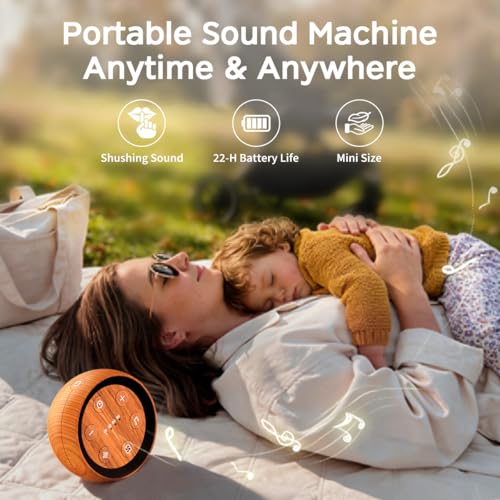 Sound Machine Baby Patter for Sleeping Cute White Noise Machine for Baby Kids Adults with 32 Soothing Sounds 32 Volume Levels Brown Noise Machine with 4 Timer Memory Funtion for Travel Office Privacy