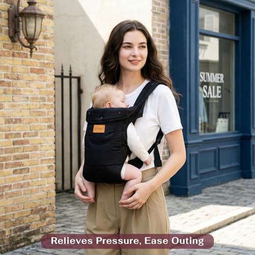 Shiaon Baby Carrier Newborn to Toddler(8-30lbs), Toddler Carrier Baby Holder Carrier with Adjustable Shoulder Strap, Chest Carriers, Black