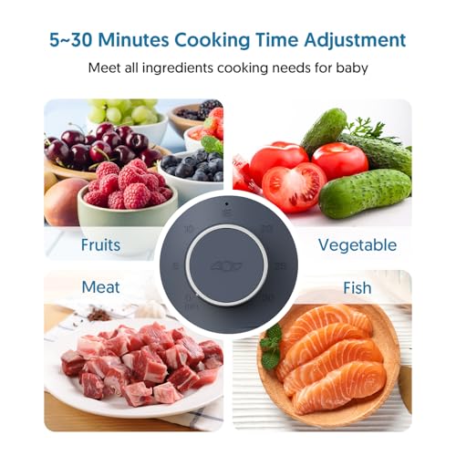 Baby Puree Maker, Steam & Blend 2-in-1, Reversible Steam Basket, One Button Use & Easy to Clean