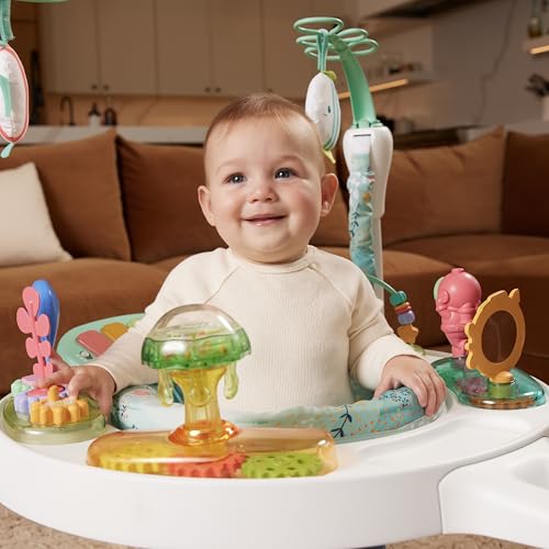 Infantino Magic Motion Activity Jumper, Under the Sea Baby Jumper with 360° Seat, Removable Piano, Lights & Music, Adjustable Height Activity Center, Motor Skills and Sensory Play, Ages 4+ Months