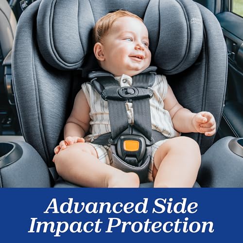 Chicco OneFit LX ClearTex All-in-One Car Seat with LeverLock Installation, Slim Design, Convertible Car Seat, Seat for Infants and Children 5-100 lbs, Ebony/Black