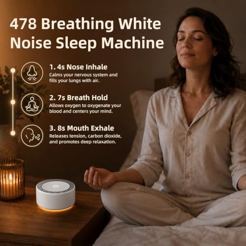 Kipcush White Noise Machine for Baby & Adults, 30 Soothing Sounds, Sleep Sound Machine with 8 Color Night Light, Memory Function, White Noise for Sleeping, Nursery, Office, Travel & Relaxation