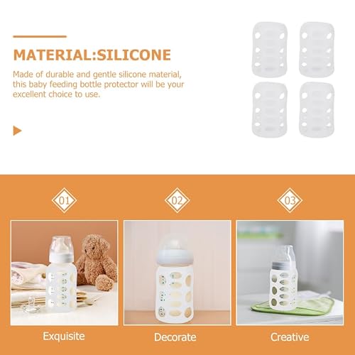Hohopeti 8 Pcs Silicone Baby Bottle Cover Feeding Baby Bottle Sleeve