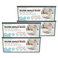 Diaper Pail Refills Bags with 30 Bags Compatible with Genie Easy Roll Signature and Platinum Diaper Pails, 7-Layer Odor-Barrier Technology, 4 Pack (120 Bags)