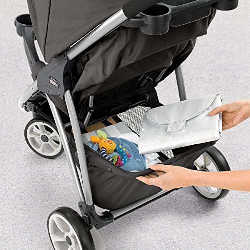 Chicco Viaro Travel System, Viaro Quick-Fold Stroller with KeyFit 30 Infant Car Seat and Base, Black/Black