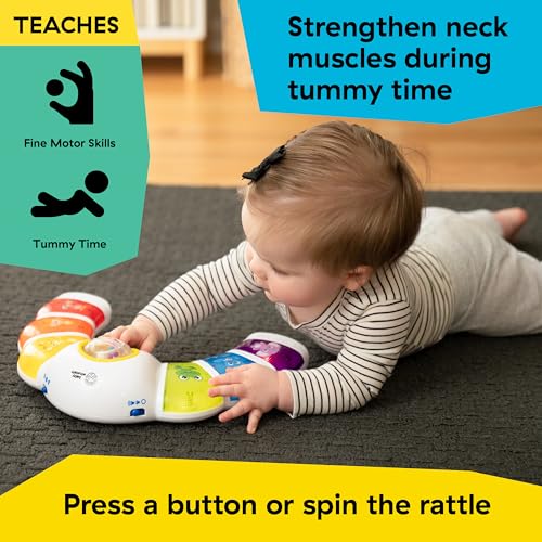 Baby Einstein Glow & Discover Light Bar Musical Toy, Activity Station, Sitting Up and Tummy Time Toy, Color and Animal Learning Toy, Infant Ages 3 Months+