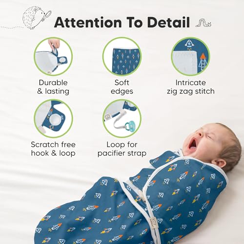 KeaBabies 3-Pack Organic Baby Swaddles for Newborns, Infant (Cosmo, 0-3M)