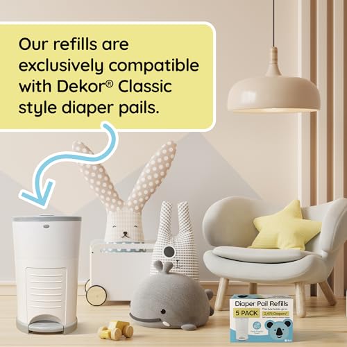 Reli. Diaper Pail Refill Bags Compatible with Dekor Classic (10 Pack) | Diaper Trash Bags with Odor Control | Powder Scent | Strong Liners | Holds 4950 Diapers | Refill Replacement
