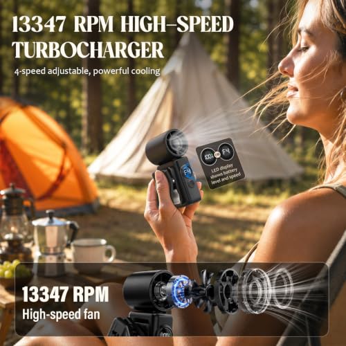 Portable Handheld Fan, Mini Clip On Fan with 4 Speeds, 0.26lb mini fan