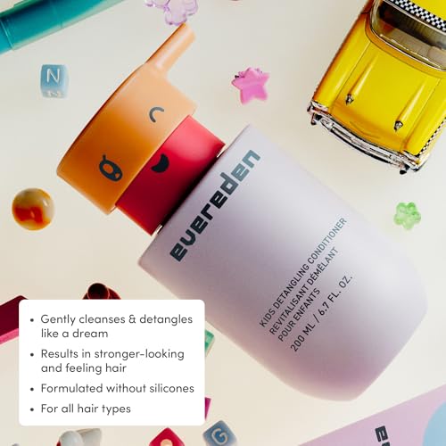 Evereden Kids Detangling Shampoo | Dermatologist-Tested, EWG Verified, No Silicones | For Curly or Straight Hair | Clean, Vegan, Sulfate-Free, Hypoallergenic, Gentle for Daily Use, 6.7 fl oz