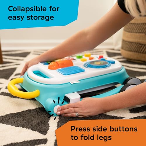 Baby Einstein Musical Mix ‘N Roll 4-in-1 Push Walker, Activity Center, Toddler Table & Floor Toy, 100+ Songs & Phrases, DJ Station with Piano