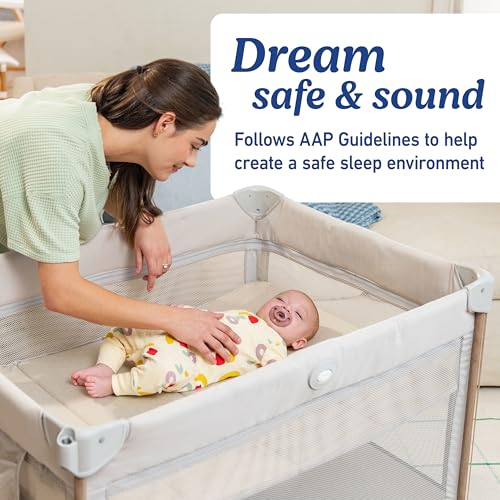 Graco Pack 'n Play Travel Dome Lux Playard, 4-in-1 Baby Playpen with Bassinet, Indoor or Outdoor Portable Playpen with UV 50 Canopy
