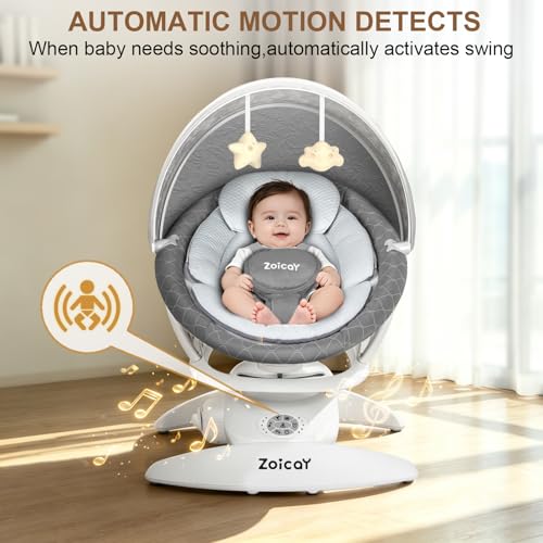 3-in-1 Baby Swing for Infants, Infant Swing with 5 Speeds & 3 Swing Modes, 12 Melodies, Electric Swing for Baby, Indoor & Outdoor Use, Up to 25 lbs, Gray