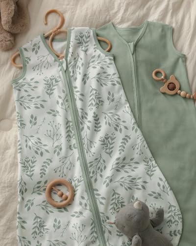 Yoofoss Baby Sleep Sack 6-12 Months Wearable Blanket for Babies 100% Organic Cotton 2-Way Zipper TOG 0.5 Toddler Sleeping Sack 3 Pack, Soft Lightweight Sleep Sacks