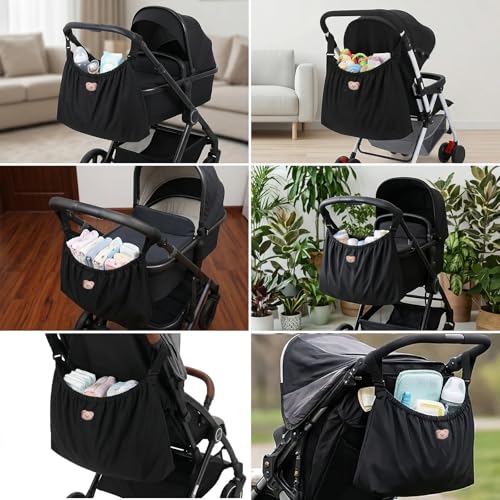 Josojoou Large Capacity Stroller Organizer Bag, Universal Stroller Organizer, Adjustable Strollers Diaper Bag, for Storing Baby Formula, Bottles, and Other daily Necessities.