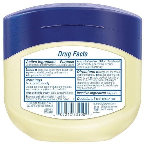 Vaseline Petroleum Jelly Baby Skincare Protective & Pure 4 Count Treats Dry Skin And Prevents Chaffed Skin From Diaper Rash Hypoallergenic And Gentle On Skin 13oz