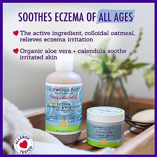 California Baby Eczema Body Wash & Shampoo | Gentle Steroid-Free Eczema Treatment | Colloidal Oatmeal + Aloe Vera | 100% Plant-Based | 8.5 oz.