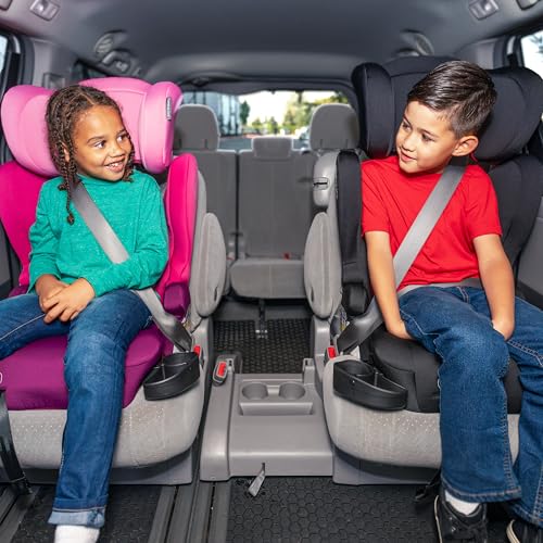 Diono Cambria LE, 2-in-1 Belt Positioning Booster Seat,Backless and High-Back Booster seat for Children from 40—120 lb,17" Wide,6 Headrest Positions,Lightweight with Latch,Pink
