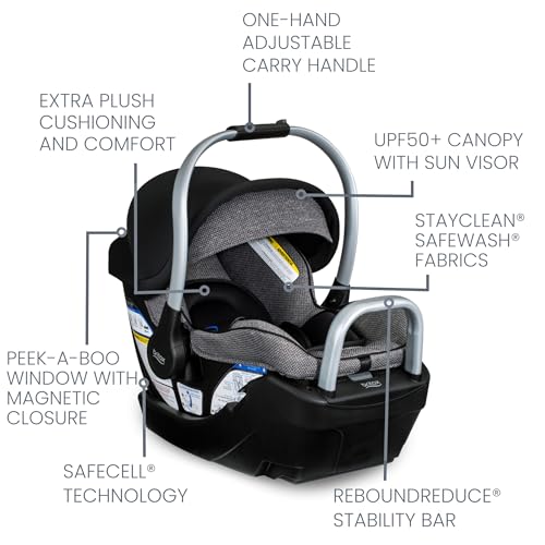 Britax Willow Grove SC Travel System, Infant Car Seat Stroller Combo with Willow SC Infant Car Seat, Alpine Base, and Grove Stroller; ClickTight Technology, SafeWash & StayClean Fabrics — Pindot Onyx
