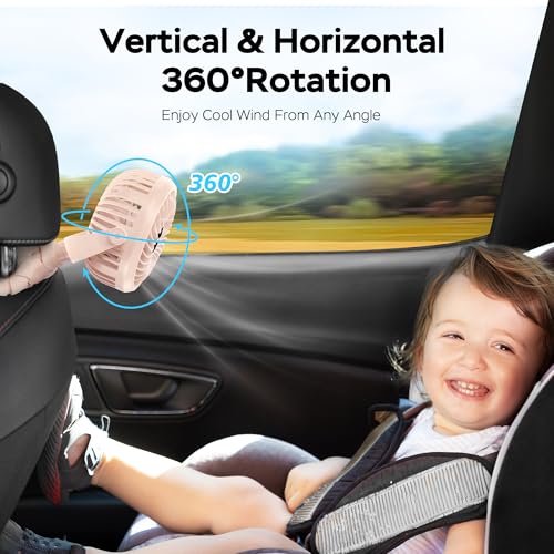 COMLIFE Baby Stroller Fan With Light, Rechargeable Battery Operated, Max 10Hrs Cooling, 3 Speeds, 360° Rotate USB Desk Fan, Flexible Tripod Clip On Fan for Stroller Car Seat Crib Treadmill Golf Cart