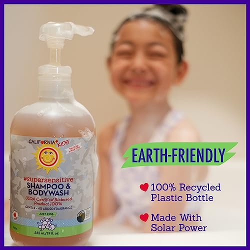 California Kids Shampoo + Body Wash | Super Sensitive Unscented | Gentle Skin Care for Kids + Teens | 100% Plant-Based | Hypoallergenic | 8.5 oz