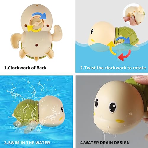 Baby Bath Toys for Toddlers, Crab Bath Bubble Maker with 12 Songs, 3 Pack Wind-up Pool Toys for Kid, Bathtub Toys As Birthday Gift for Boys Girls