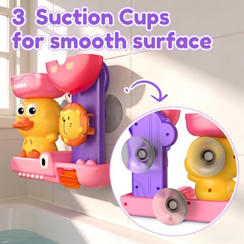 Bath Toys for Kids Ages 1-3: Toddler Bath Toys for 1 2 3 Year Old Girl Gifts - Pink Bathtub Toy for Toddlers 2-4 - Baby Girl Gifts 12+ Months