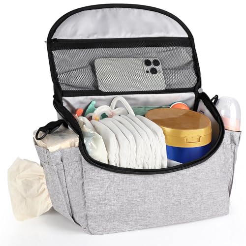 Accmor Universal Stroller Organizer - Large Capacity Stroller Bag with Shoulder Strap - Accessories for Uppababy, Nuna, Doona, Britax