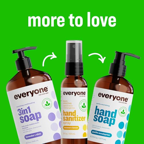 Everyone 3-in-1 Kids Soap, Body Wash, Bubble Bath, Shampoo, 32 Ounce (Pack of 2), Tropical Coconut, made with Essential Oils for Toddlers, Tweens and Teens