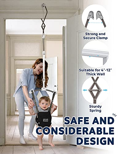 Infant Master Baby Doorway Jumpers, Sturdy Johnny Jumper Adjustable 10.8"-23.6" Strap, Soft Baby Johnny Bouncer w/Seat Bag, Protable Doorway Jumper and Boucer for Baby, Ideal Gift for Infant