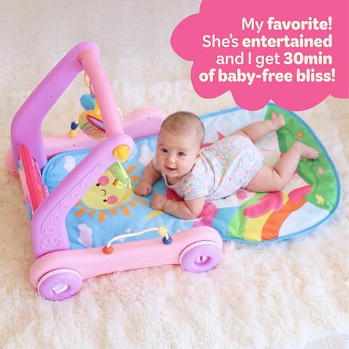 Move2Play, Kick & Play Piano Baby Mat | Grow with Me 4-in-1 | Tummy Time Play Mat, Sit-to-Stand, Musical Activity Gym & Infant Push Walker | for Babies 0-6 & 6-12 Months