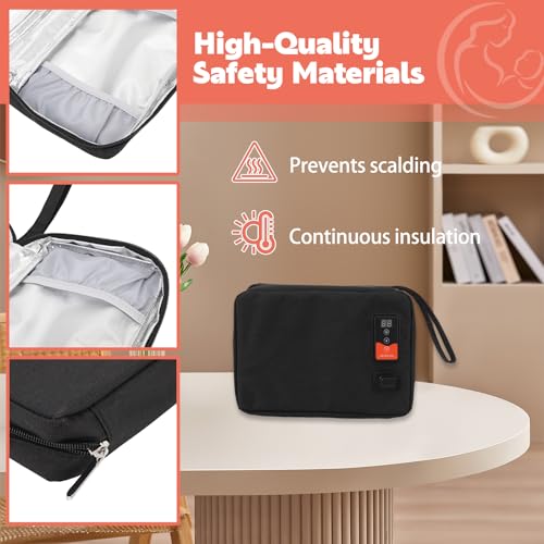 USB Baby Wipe Warmer, Portable Car Wipes Heater Warmer with 30°C to 60°C Adjustable Heating Temperature, Up to 80Pcs Wipes Capacity, for Home, Travel, Camping