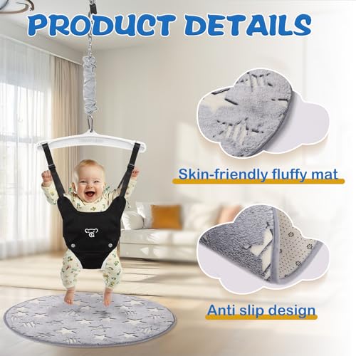 G TALECO GEAR Baby Jumper with a Ceiling Hook for Infant & Toddlers with Adjustable Chain, Bouncers for Indoor/Outdoor, Baby Doorway Jumper with Soft Rug