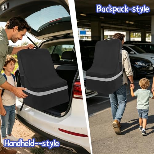 IBVIVIC Padded Car Seat Travel Bag for Airplane, Heavy Duty Car Seat Bag for Air Travel Gate Check Carseat Carrier Bag with Shoulder Strap, Fits Most Baby & Infant Car Seats