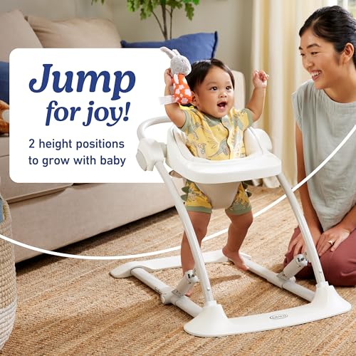 Graco® Jumpstart 4-in-1 Adjustable Infant Activity Bouncer & Jumper, Versatile Baby Swing, Floor Seat, and Kids Chair with Snack Tray, Wren