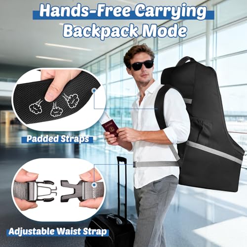 Padded Car Seat Travel Bag For Airplane: Backpack Car Seat Cover for Air Travel, Carseat Bag With Shoulder Strap for Infant Car Seats, Boosters & Carriers, Flying Accessories For Gate & Baggage Check