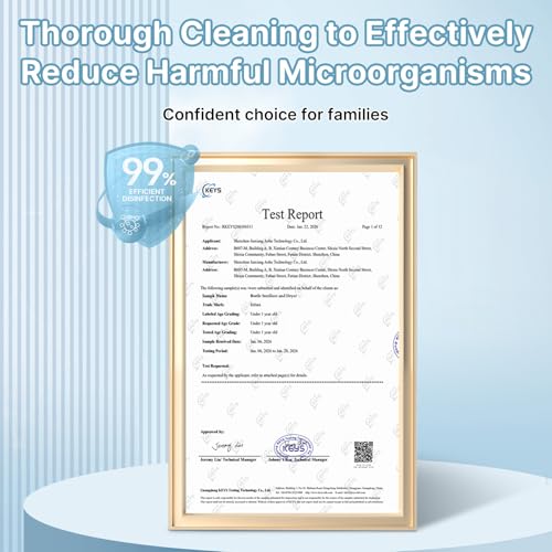 Ktilura Baby Bottle Sanitizer and Dryer, 4-in-1 Fast Electric Sanitizing & Drying Machine, BPA-Free Food-Grade Material, Fits 6 Bottles/Pacifiers/Teethers, One-Touch Operation for New Parents